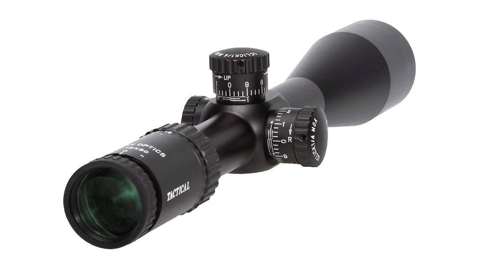 Barra Optics MP 4-16x50 Rifle Scope, 30mm Tube, Second Focal Plane, Mildot Duplex Reticle, MOA Adjustment, Black, MP4-16X50S