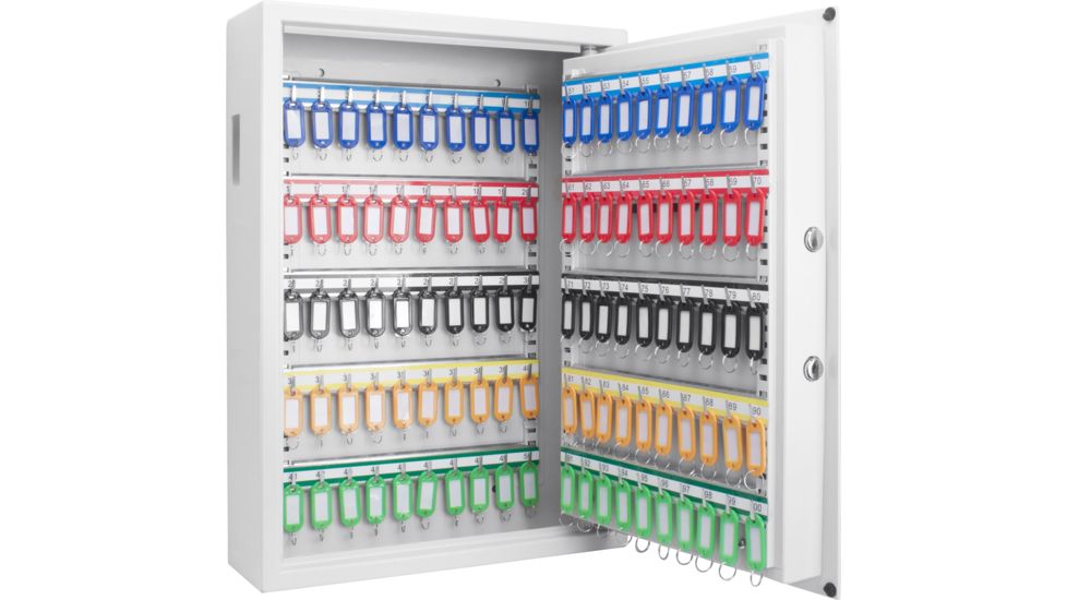 Barska 100 Key Cabinet Digital Wall  Safe, White, Medium AX13262