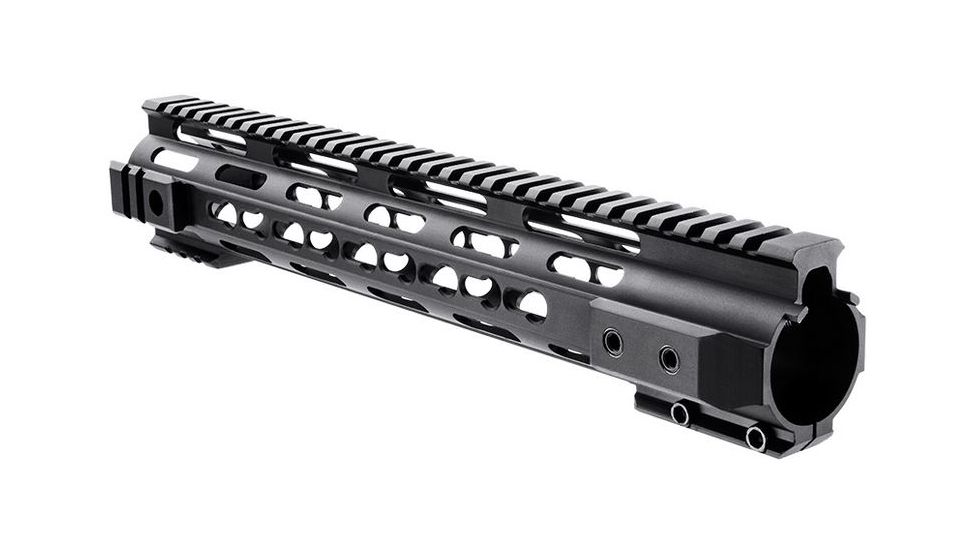 Barska 12 in AR Quad Rail w/ Key Mold System, KeyMod Mounting Slots, Free Floating Design, Black AW12688
