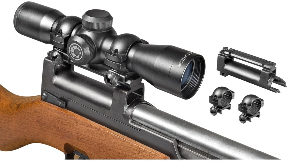 Barska 4x32 Contour Matte Black 30/30 Reticle Rifle Scope w/ SKS Mount + Rings AC10882