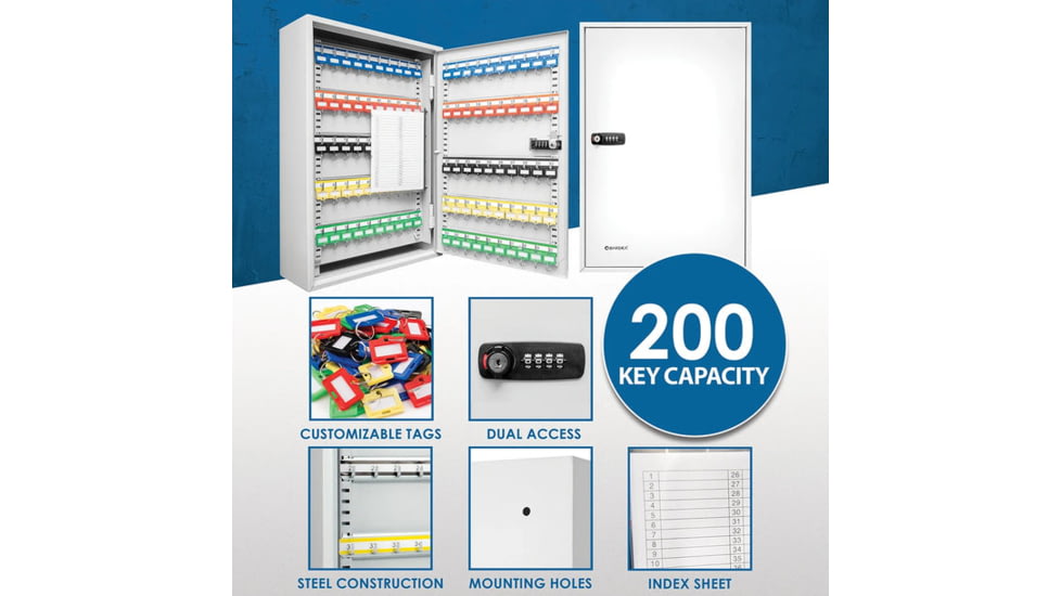 Barska 200 Capacity Adjustable Key Cabinet