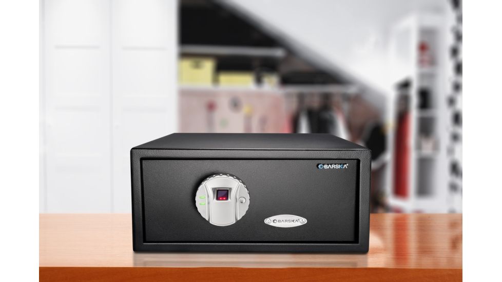 Barska Biometric Fingerprint Safe, Black, 16.25x14.25x7in w/Memory AX11224