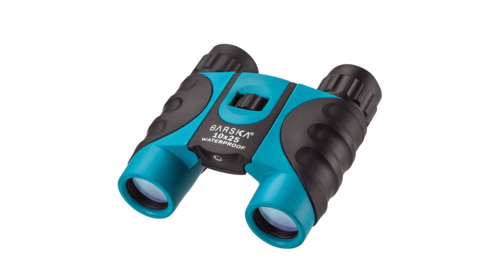 Barska Blueline 10x25mm Roof Prism Binoculars, Blue, Small, AB12726