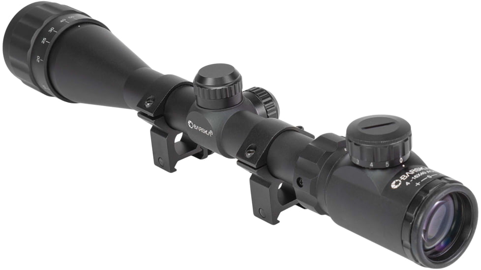 Barska IR Dot Varmint Rifle Scope, 4-16x40mm AO, 25.4 mm Tube, Green/Red Mil Dot Reticle, Matte, Black, Small, AC13568