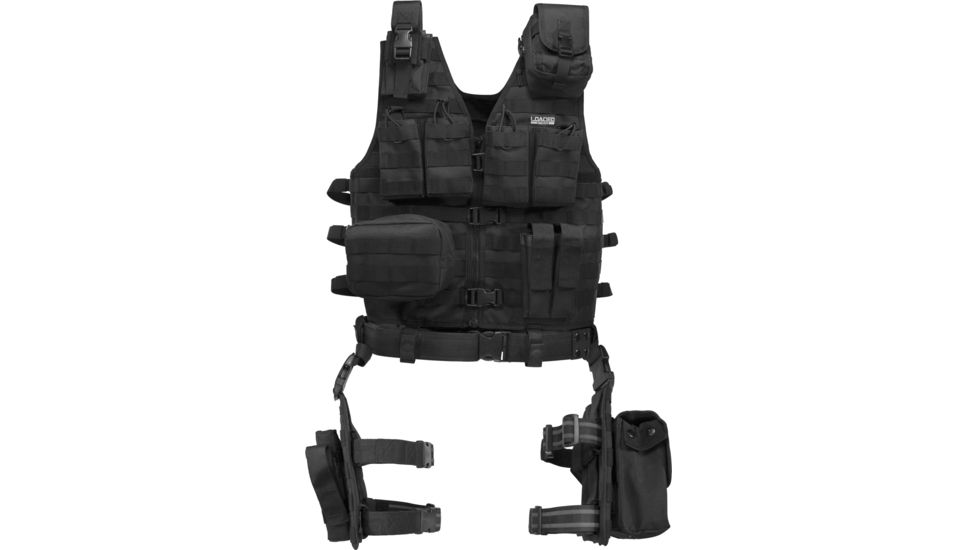 Loaded Gear VX-100 Tactical Vest and Leg Platform, Black BI12016