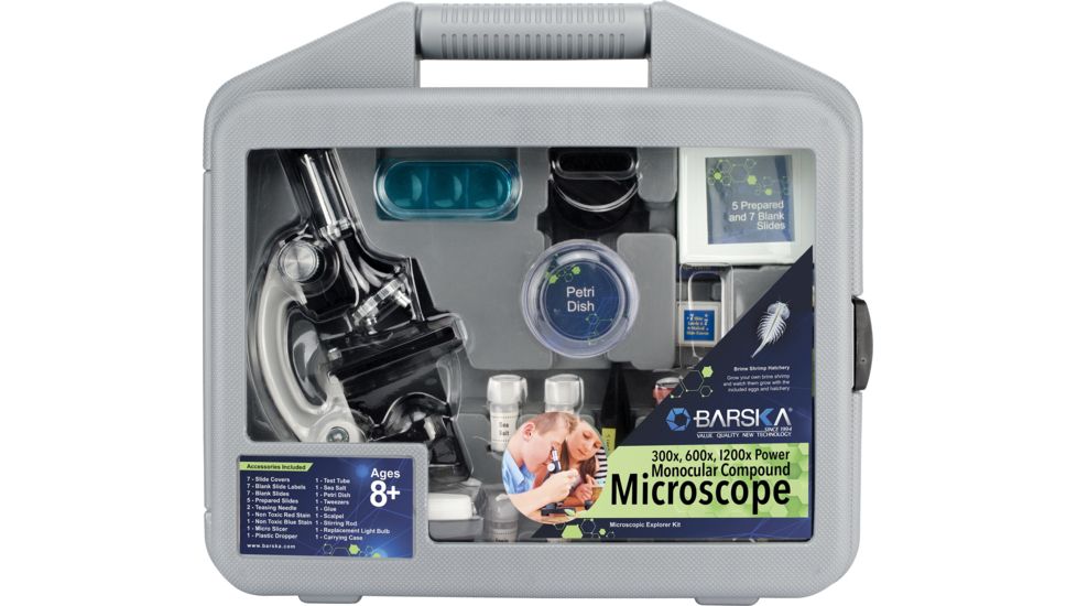 Barska Microscope Kit with Carrying Case, White, Small AY12938