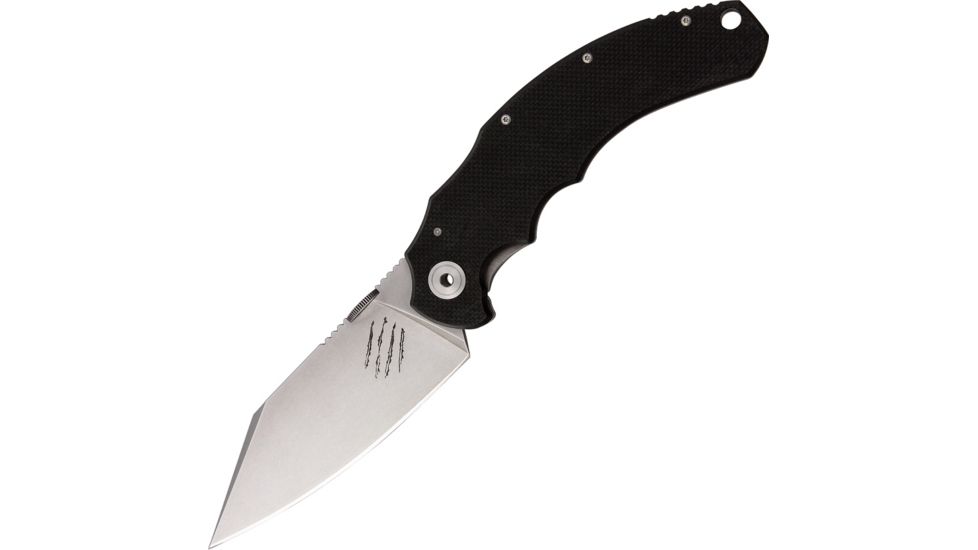 Bastinelli Creations Creations Big Folding Knife,4.5in,Wharncliff Blade,Black G-10 Front Handle LSTBG01