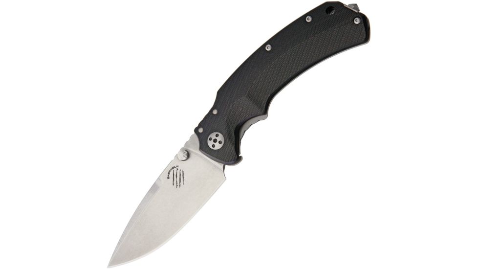 Bastinelli Creations R.E.D. Folder Stonewashed Folding Knife,3.25in,Stonewash,Black,G10 Handle BAS01