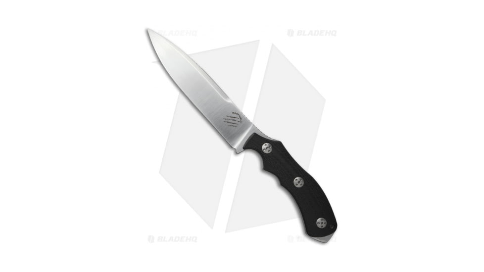 Bastinelli Creations RED Raptor L Fixed Blade Knife, 5.625in, Bohler M390 Stainless Steel, Spear Point Blade, G10 Black Handle, Steel/Black, 10.50in, BHQ-25200