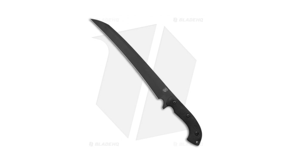 Bastinelli Creations Separateur Fixed Blade Knife, 13.00in, Sandvik 12C27, Hawkbill Blade, G10 Black Handle, Black/Black, 18.625in, BHQ-69170