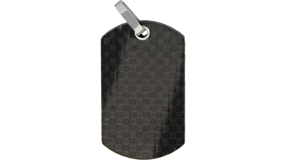 Bastion Pure Carbon Fiber Dog Tag, 1.625in X 1in X 0.3125in, Carbon Fiber, Gloss Finish, Ball Chain Lanyard, Black, PNDNT-DOGTAG-CF