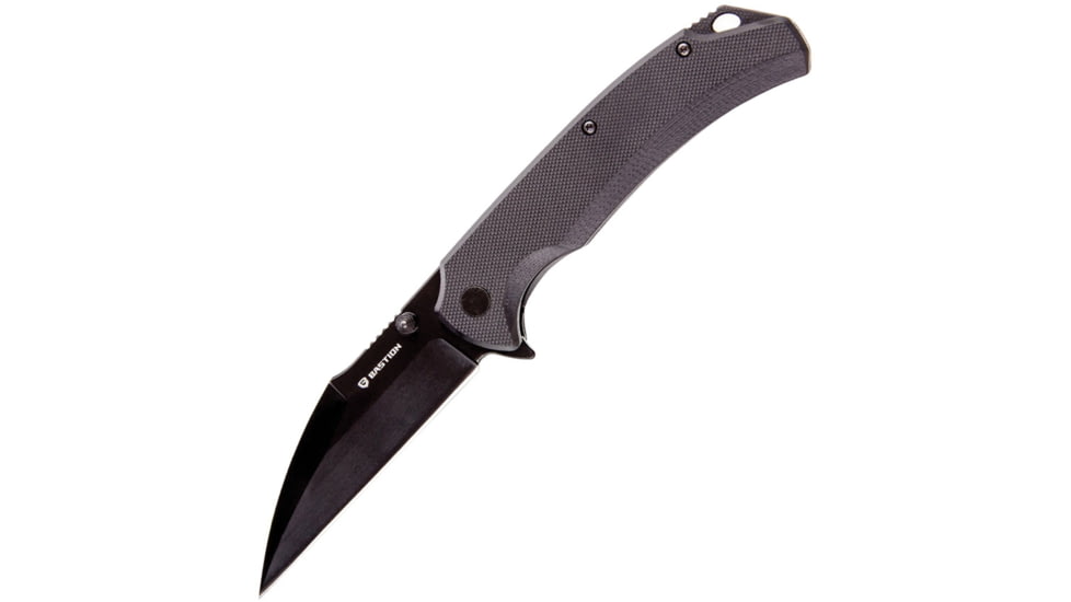 Bastion Talon Linerlock Folding Knife, Bastion D2 Steel Blade Flipper Folder Pocket Knife G10 Scales - Talon, Black Blade/Black Scales, BSTN-TLNBLK-BLK