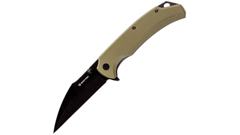 Bastion Talon Linerlock Folding Knife, Bastion D2 Steel Blade Flipper Folder Pocket Knife G10 Scales - Talon, Black Blade/OD Green Scales, BSTN2392