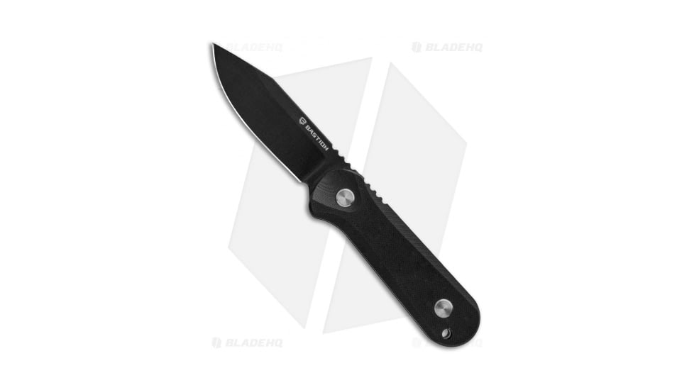 Bastion Titan Fixed Blade Knife, 3.375in, D2, Clip Point Blade, G10 Black Handle, Black/Black, 7.50in, BHQ-88024