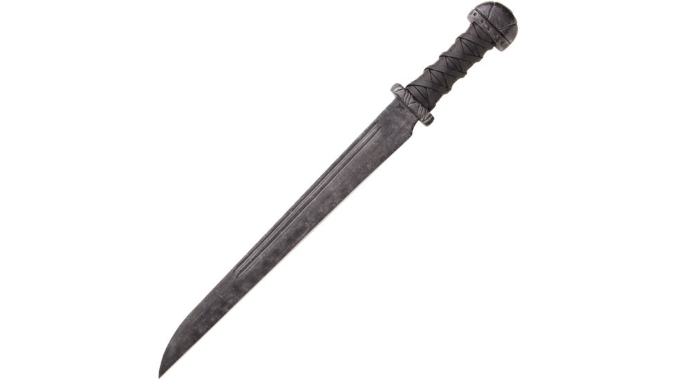 Battlecry Maldron Viking Seax Fixed Blade Knife, 15.5in, Standard Edge, Black, Synthetic Handle BAT404119