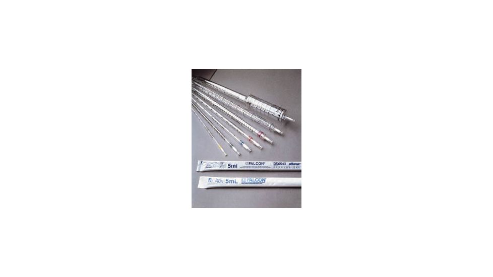 BD Falcon Disposable Serological Pipets, Polystyrene, Sterile, Plugged, BD Biosciences 356550 Individually Wrapped In Advantage All-Plastic