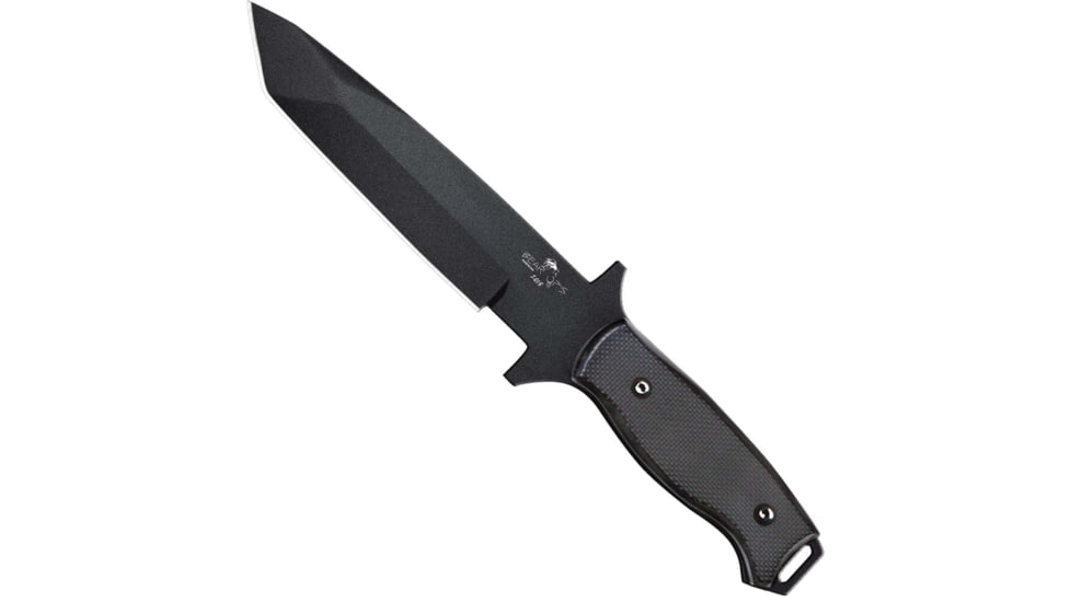 Bear OPS Bear Tac Fixed Blade Knife, 4.88in, 1095 Carbon Steel, Black Textured G10/Black Epoxy Powder Coated Handle, CC-110-B4-B