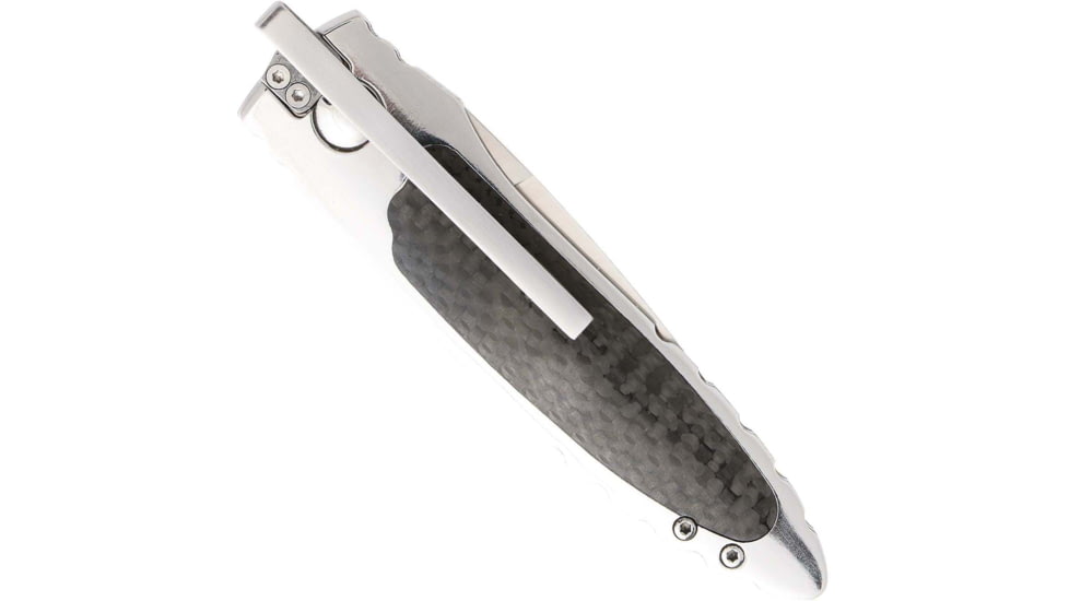 Bear OPS Incognito Auto Folding Knife, 2.5in, Sandvik 14C28N, Stainless Steel/Carbon Fiber Handle, AC-800-CF-S