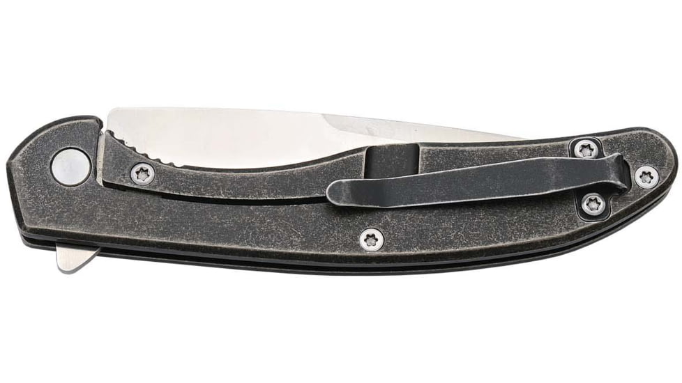 Bear OPS Rancor Folding Knife, 2.75in, S35VN, Flipper, Carbon Fiber/Stonewashed Titanium Handle, MC-800-CFTI-S