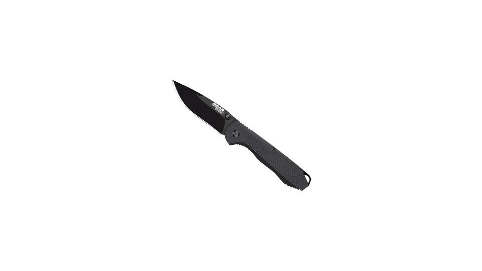 Bear &amp; Son Cutlery 4 1/2 in Black G10 Assisted Sideliner, Black, Medium 61101