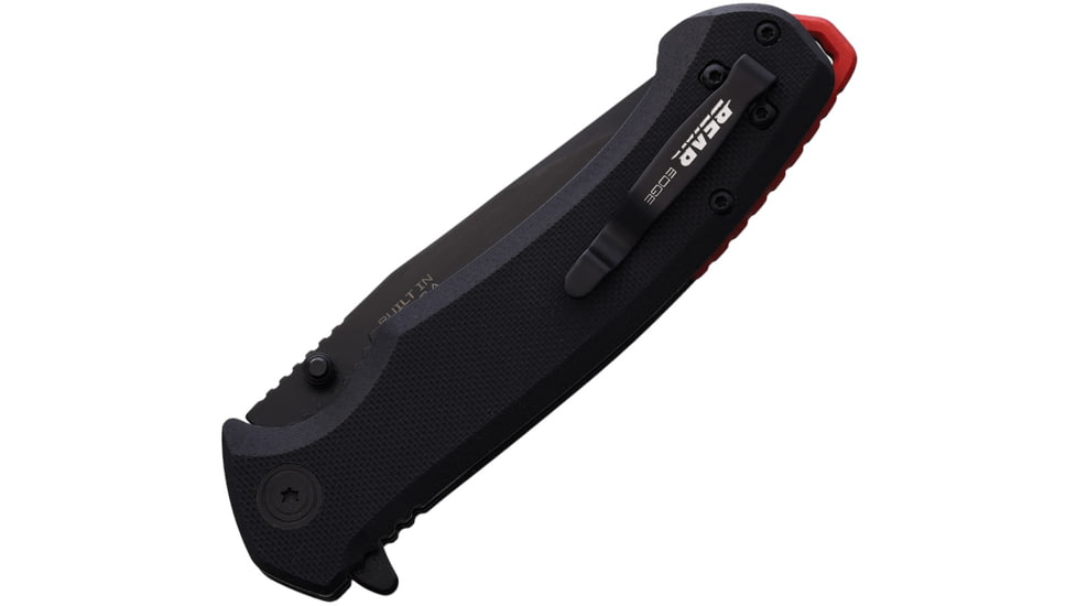 Bear &amp; Son Cutlery Black A/O Folding Knife, 4.75in Closed, 3.5in Black Finish Partially Serrated Stainless Steel Blade, Black G10 Handle, 61131
