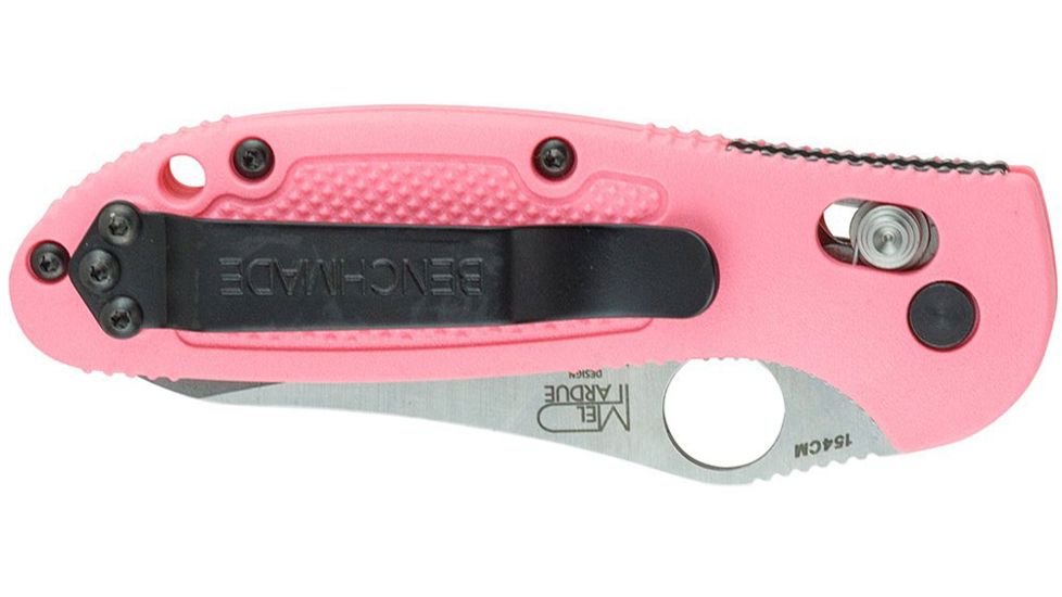 Benchmade 555HG Mini Griptilian Knife by Pardue Design w/ Plain Edge Blade &amp; Pink Handle 555HG-PNK