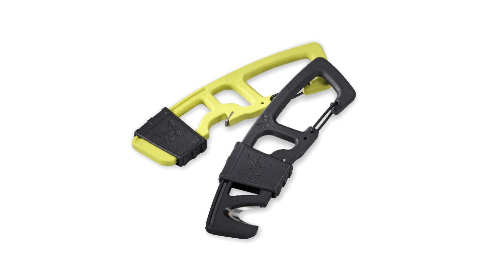 Benchmade 9CB Hook Safety Cutter w/ Carabineer Clip &amp; Bottle Opener, Yellow 9 CB-YEL