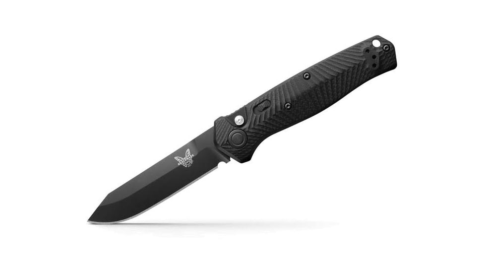 Benchmade Autocrat Automatic Folding Knife, 3.3in, Coated, Reverse Tanto, G10 Black Handle, 8551BK