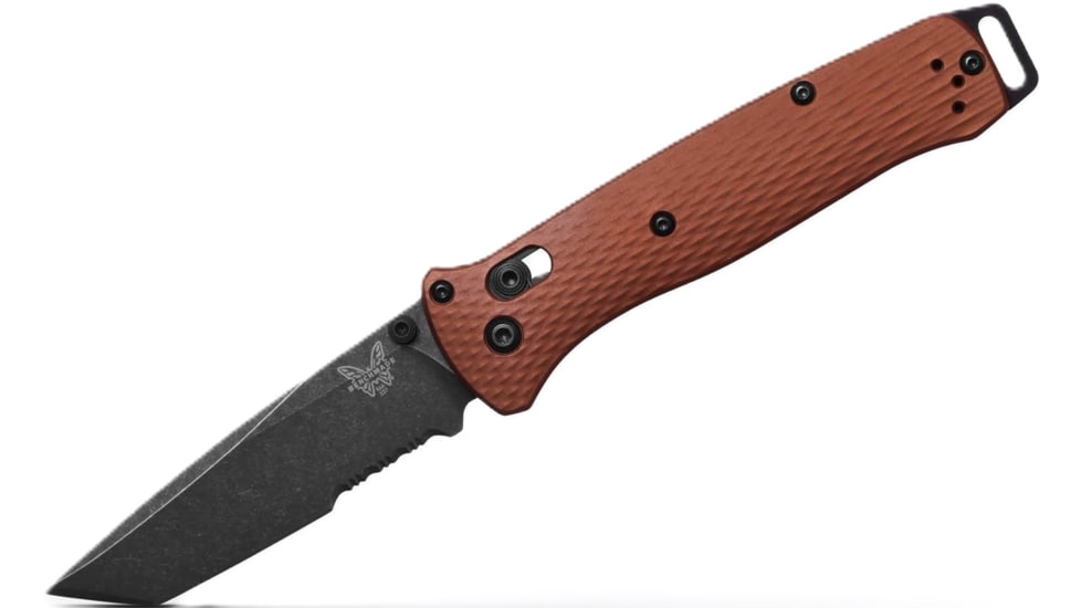 Benchmade Bailout Folding Knife, 3.38in, Serrated, CPM-Magnacut Stainless Steel, Tanto, 6061-T6 Aluminum, Burnt Copper, 537SBK-07