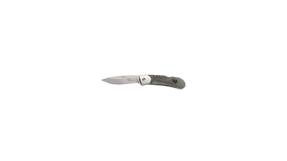 Benchmade Bone Collector Lock-Back Folding Knife, Plain Edge, Green Micarta Handle 15050
