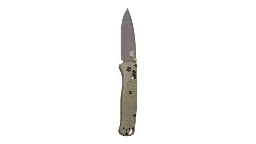 Benchmade Bugout Drop Point Folding Knife, Gray Coated Blade, Grivory Handle, 535GRY-1
