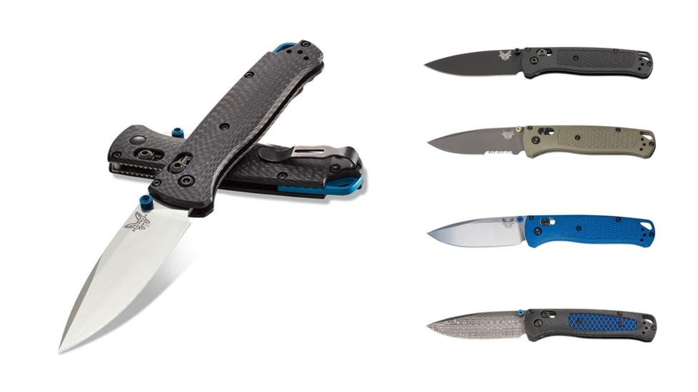 Benchmade Bugout Knife w/ Manual-Opening, Black, Blue, Gray/Blue, Olive Drab, Satin