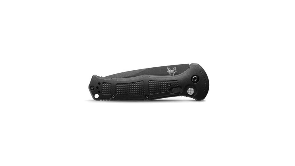 Benchmade Claymore Automatic Folding Knife, 3.6in, CPM-D2 Tool Steel, Drop Point Blade, Textured Grivory With SS Liners Black Handle, 9070SBK