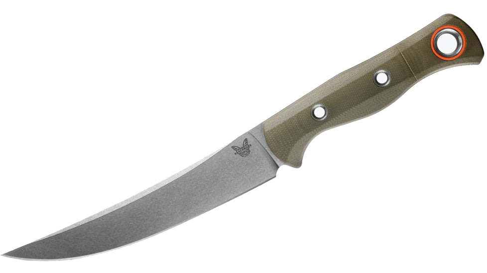 Benchmade Meatcrafter Kitchen Knife, 6.09in, CPM-S45VN Stainless Steel, Trailing Point Blade, G10, OD Green Handle, 15500-3