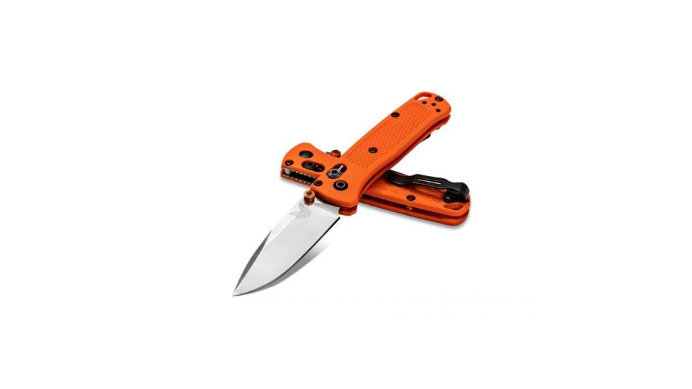 Benchmade Mini Bugout Folding Knive, 2.82in, Drop Point, Orange Grivory Handle, 533