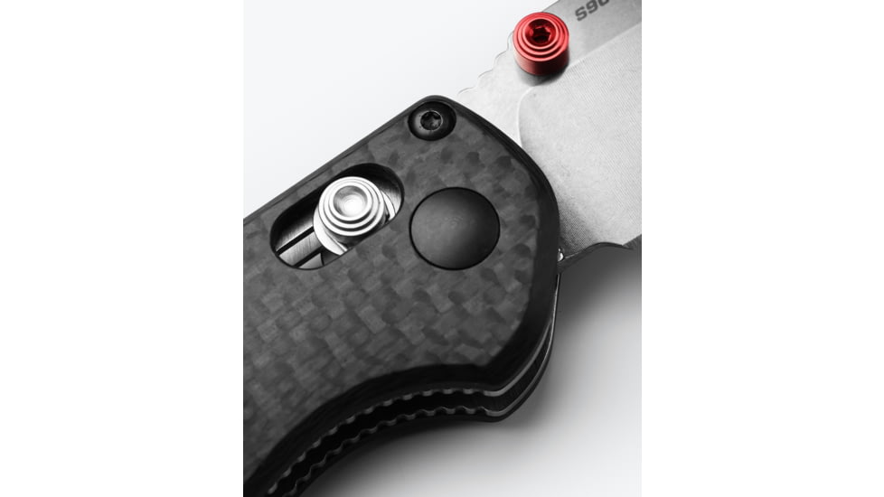 Benchmade Mini Freek Folding Knife, 3in, CPM-S90V Stainless Steel, Drop Point Blade, Carbon Fiber 3K Twill, Black Handle, 565-1