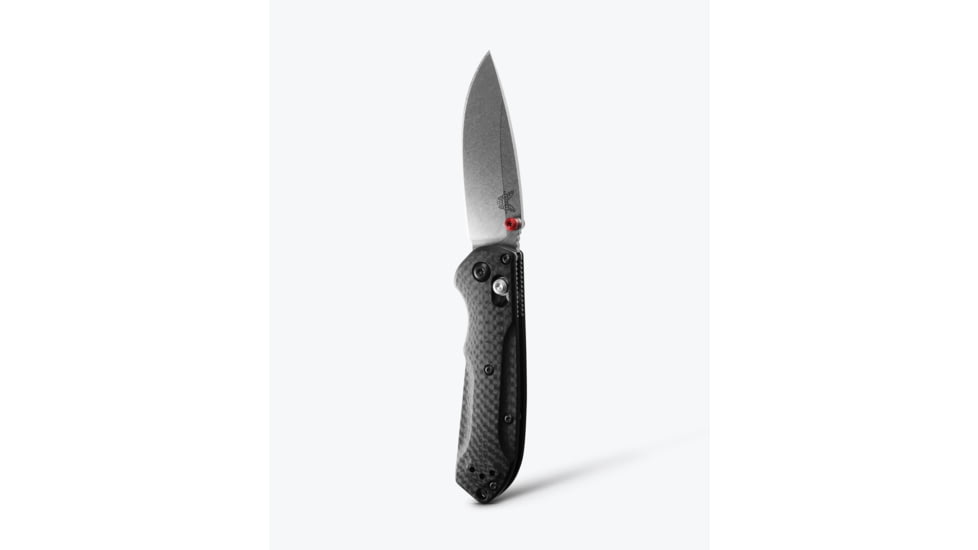 Benchmade Mini Freek Folding Knife, 3in, CPM-S90V Stainless Steel, Drop Point Blade, Carbon Fiber 3K Twill, Black Handle, 565-1