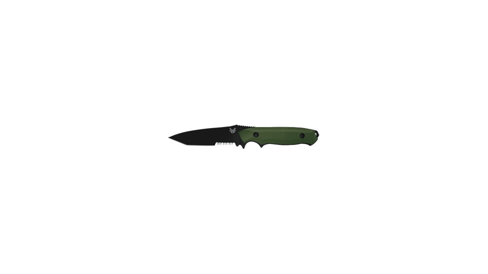 Benchmade Nimravus Fixed Tanto Knife, Combo Edge, BK1 Blade, Green Handle 141SBK-ADC