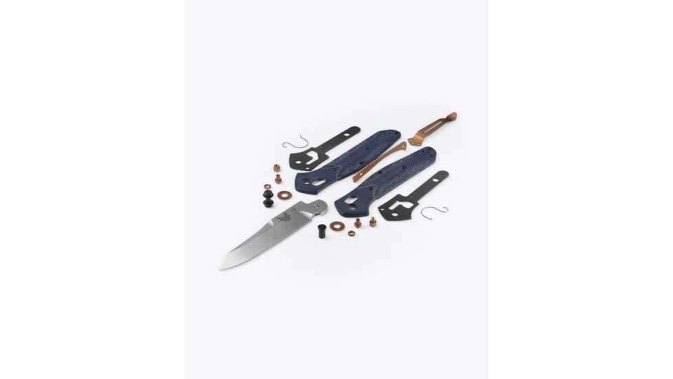 Benchmade Osborne Folding Knife, 3.4in, M390 Stainless Steel, Reverse Tanto, Micarta, Blue Denim, 940-04