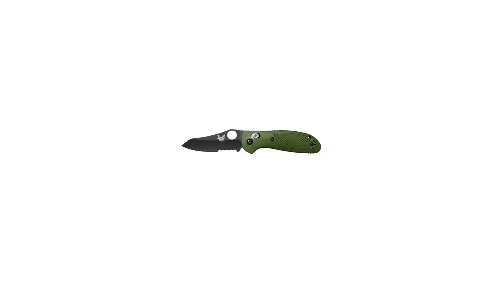 Benchmade 555HG Mini Griptilian Knife by Pardue Design w/ Combo Edge BK Coated Blade &amp; Olive Drab Handle 555SBKHGOD