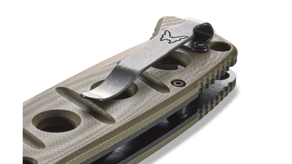 Benchmade Sibert Adamas Axis Stud Folding Knife, 3.82in CPM-CruWear Steel Drop Point Flat Earth Coated Blade, Contoured G-10 Handle, 275FE-2