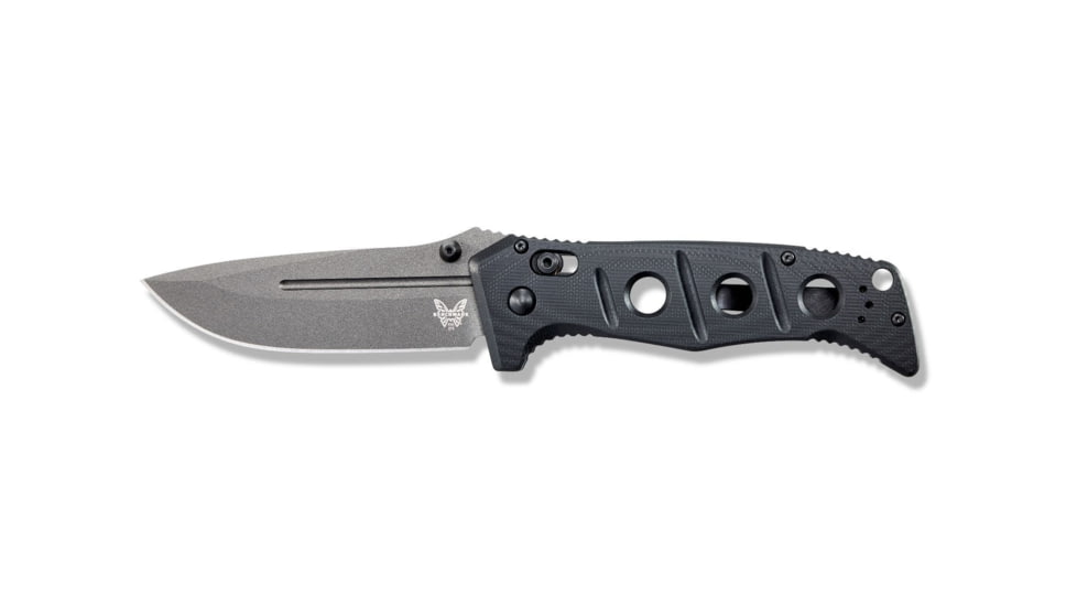 Benchmade Sibert Adamas Axis Stud Folding Knife, 3.82in CPM-CruWear Steel Drop Point Grey Coated Blade, Contoured G-10 Handle, 275GY-1