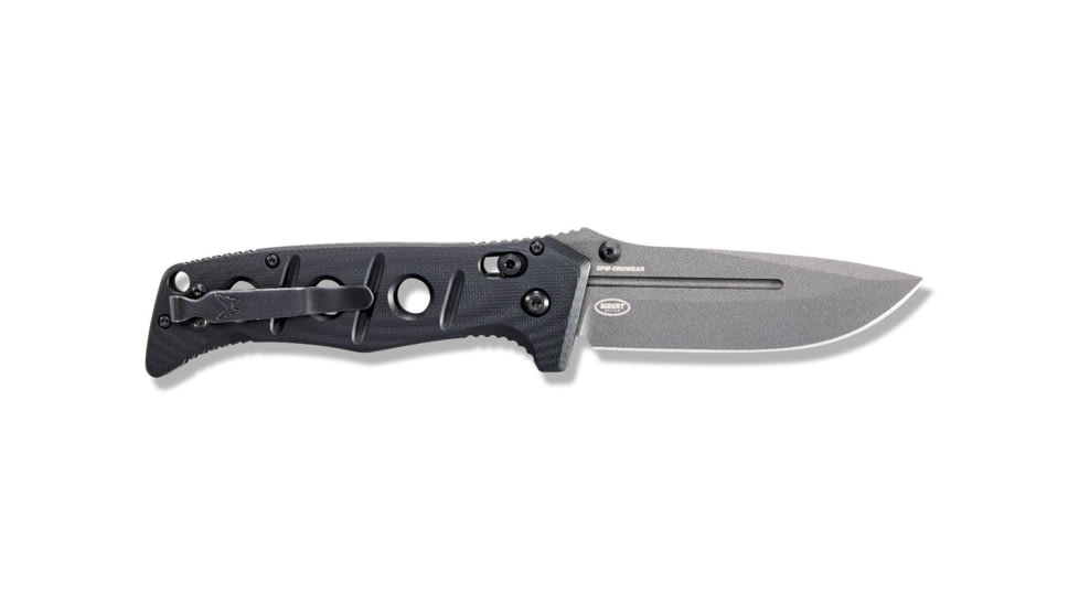 Benchmade Sibert Adamas Axis Stud Folding Knife, 3.82in CPM-CruWear Steel Drop Point Grey Coated Blade, Contoured G-10 Handle, 275GY-1