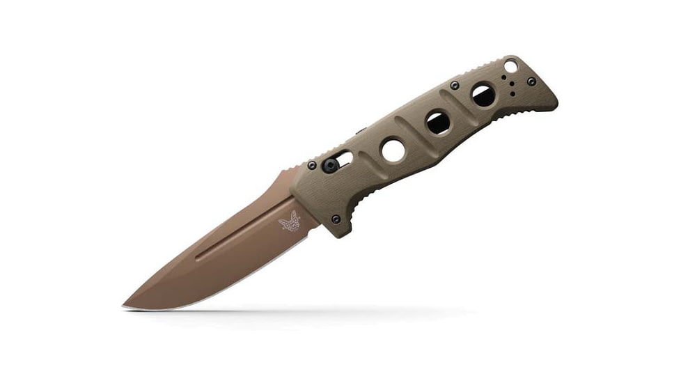 Benchmade Sibert Auto Adamas Axis Stud Automatic Folding Knife, 3.8in CPM-CruWear Steel Drop Point Flat Earth Coated Blade, G10 Handle, 2750FE-2