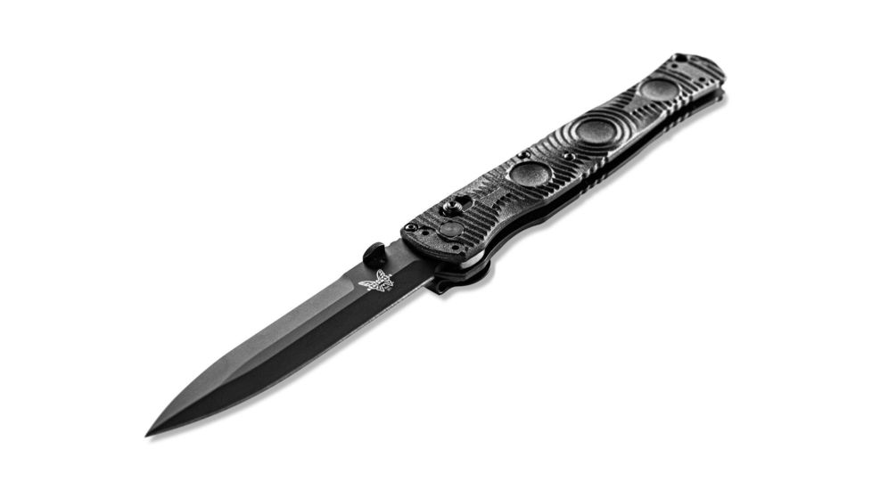 Benchmade SOCP Folder Folding Knife, 4.47in, Spear Point, Black molded CF-Elite handle, 391BK