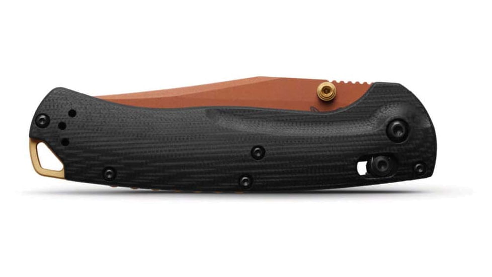 Benchmade Taggedout Folding Knife, 3.5in, CPM S45VN Cerakote Copper Suede, Clip Point Blade, G10, Black Handle, 15536CR-2501