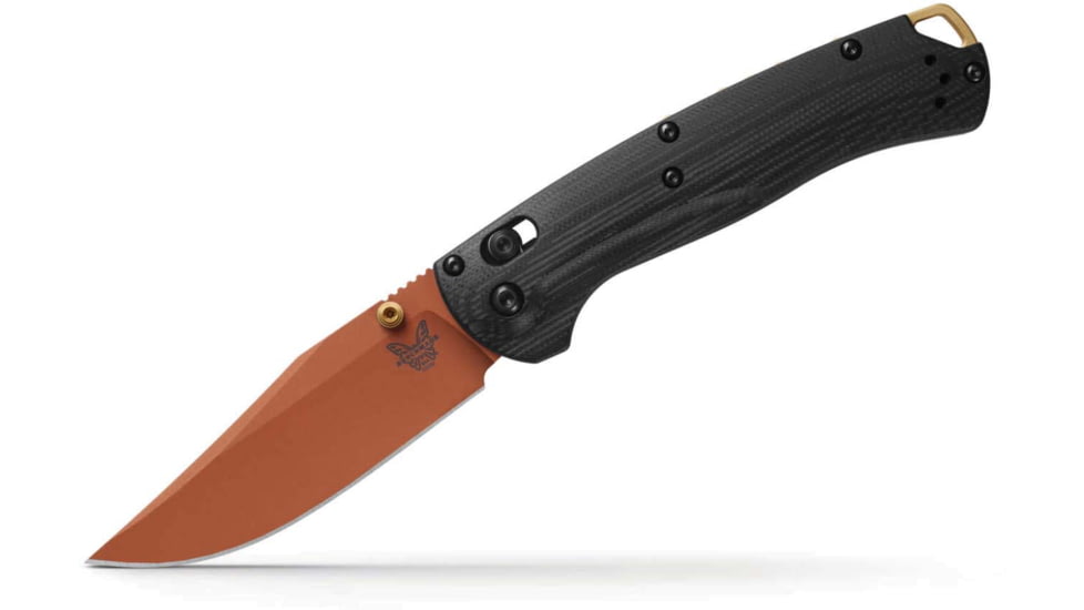Benchmade Taggedout Folding Knife, 3.5in, CPM S45VN Cerakote Copper Suede, Clip Point Blade, G10, Black Handle, 15536CR-2501