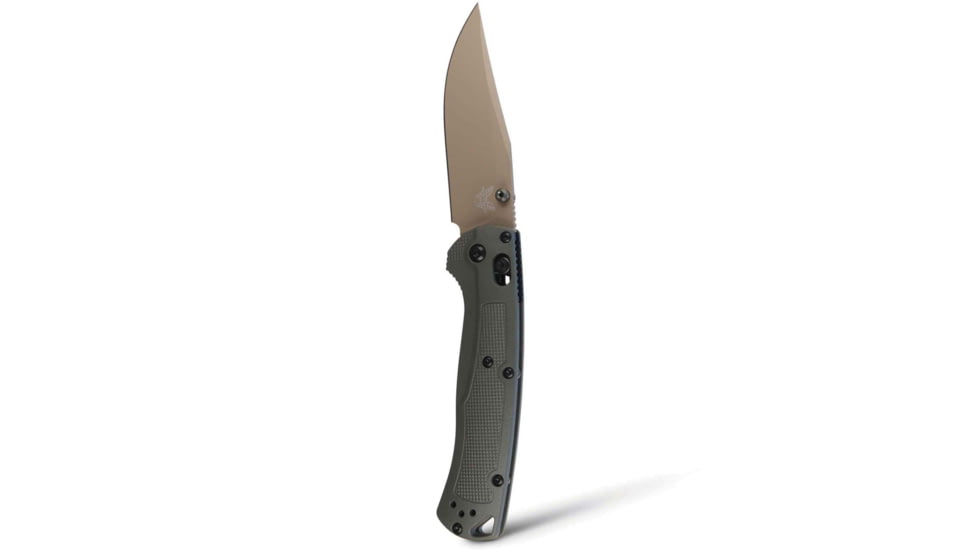 Benchmade Taggedout Folding Knife, 3.5 in, Elmax Stainless Powder Steel, Clip Point Blade, Grivory, Tan Handle, 15536TN-02