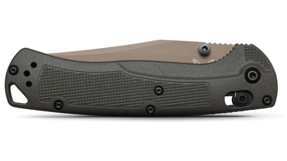 Benchmade Taggedout Folding Knife, 3.5 in, Elmax Stainless Powder Steel, Clip Point Blade, Grivory, Tan Handle, 15536TN-02