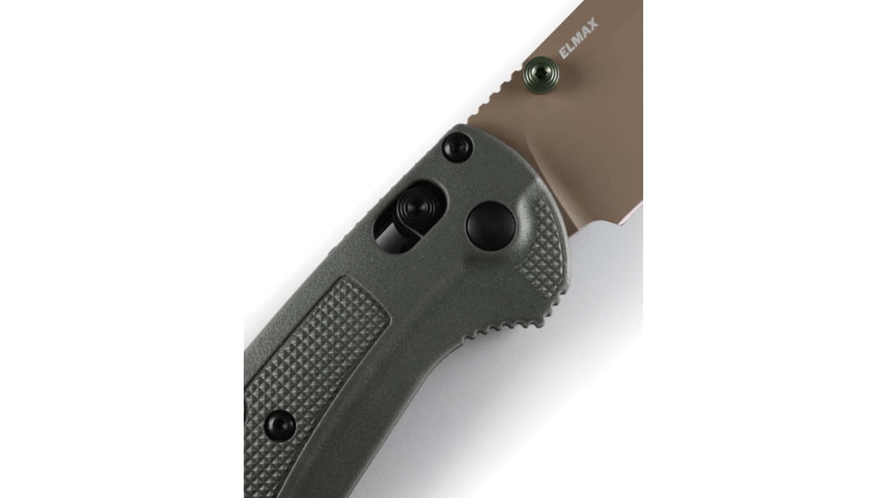 Benchmade Taggedout Folding Knife, 3.5 in, Elmax Stainless Powder Steel, Clip Point Blade, Grivory, Tan Handle, 15536TN-02